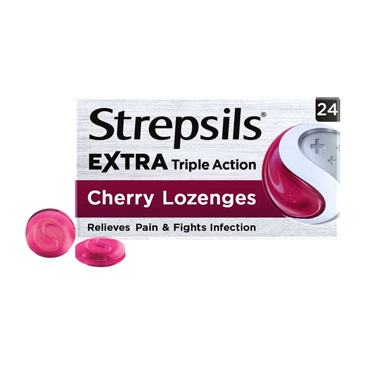 Strepsils Extra Cherry - Throat Pain Relief Lozenges 24s GOODS Boots   