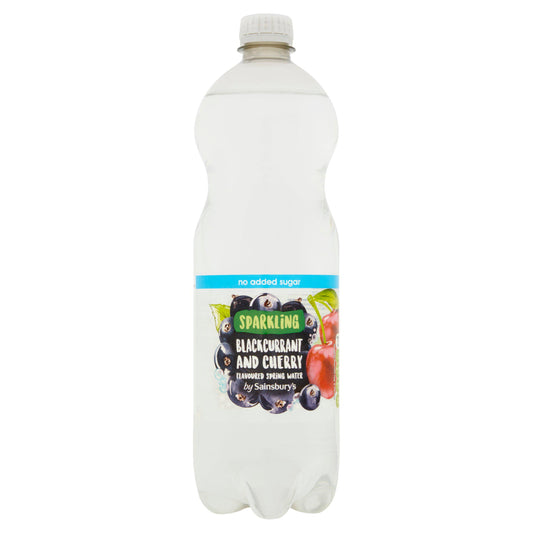 Sainsbury's Sparkling Flavoured Water, Blackcurrant & Cherry 1L Flavoured & vitamin water Sainsburys   