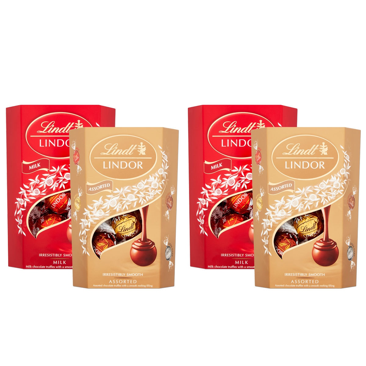 Lindt Lindor Chocolate Truffles in 4 Varieties, 4 x 200g GOODS Costco UK