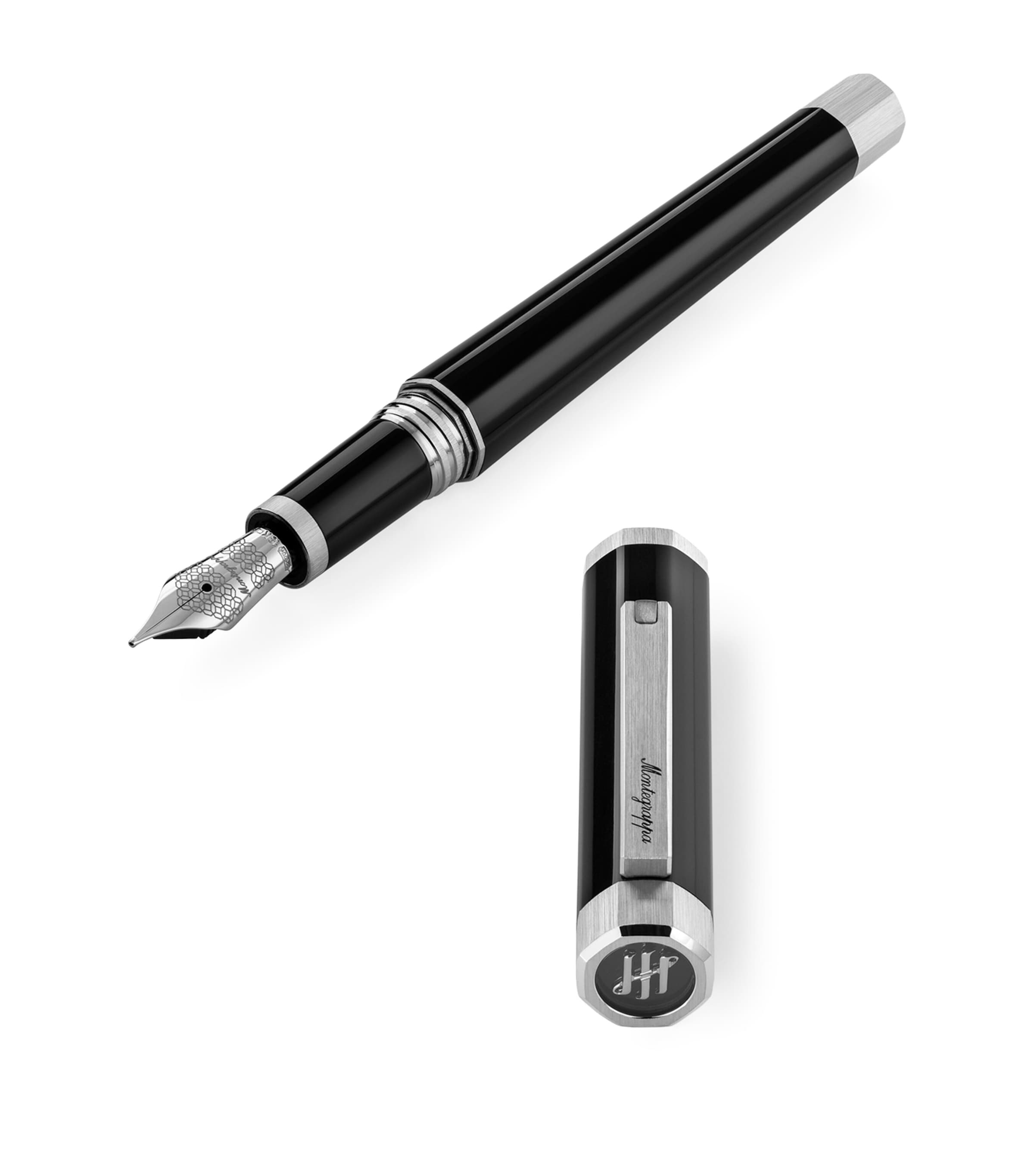 Montegrappa Otto fountain pen white gold and palladium-trim, imported from the UK