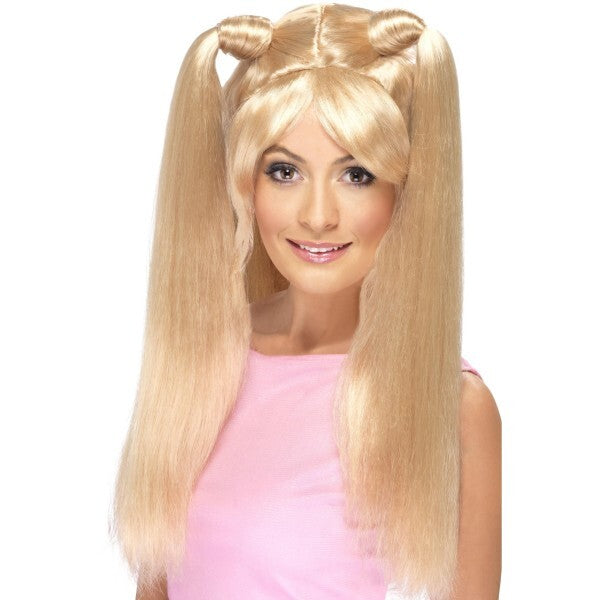 Smiffys Baby Power Wig blonde with ponytails, UK version