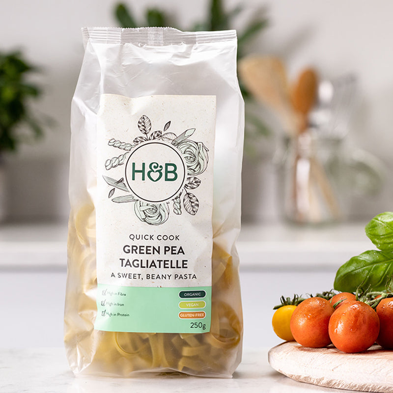 Holland & Barrett green pea tagliatelle 250g, UK version