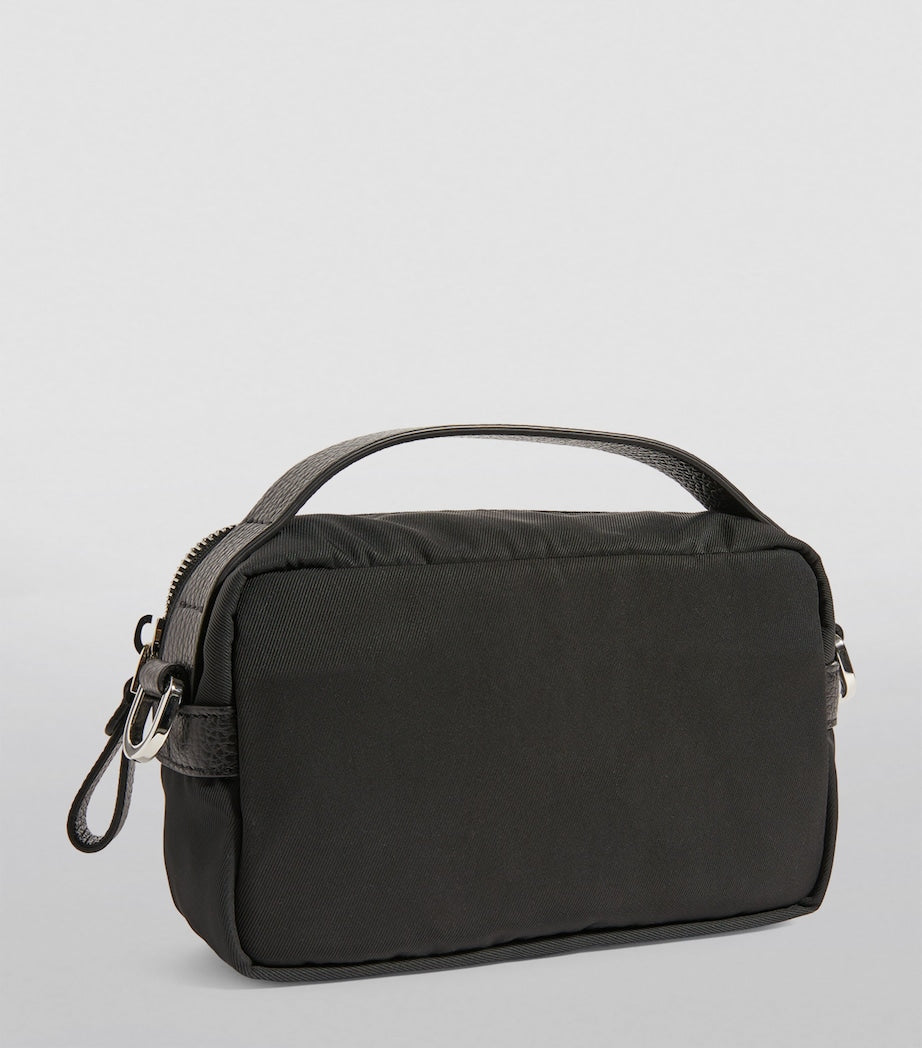 Giorgio Armani mini crossbody bag recycled nylon leather trim (British brand)