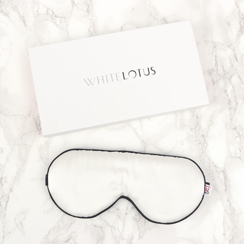 White Lotus Beauty 100% mulberry silk sleep mask 19 momme, imported from the UK