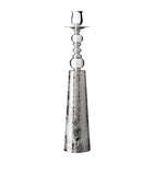 Silver-Plated Engraved Candlestick with Vine and Floral Design