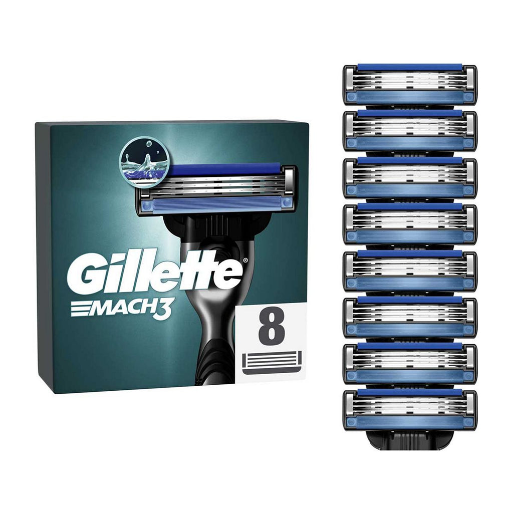 Gillette Mach3 Razor Refills for Men, 8 Razor Blade Refills