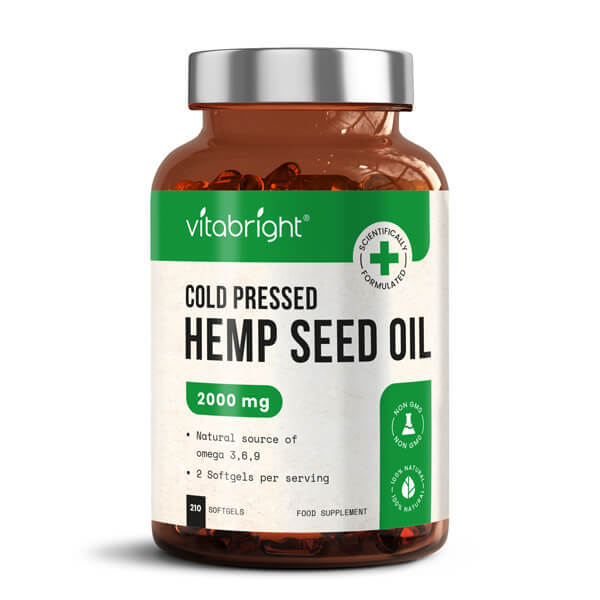 VitaBright hemp seed oil softgels 2000mg 210 capsules, UK version