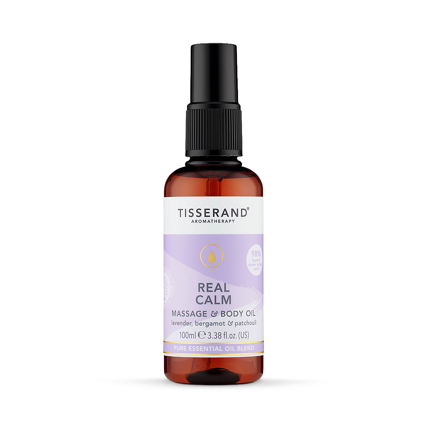 Tisserand Real Calm Massage Body Oil 100ml, imported from the UK