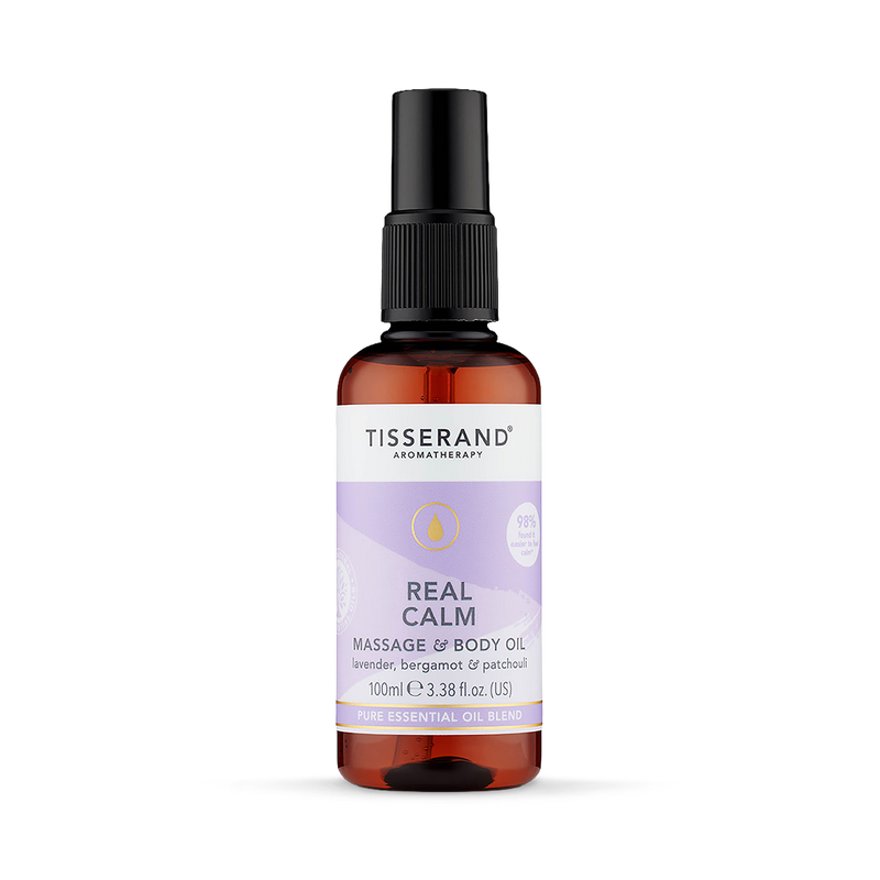 Tisserand Real Calm Massage Body Oil 100ml, imported from the UK