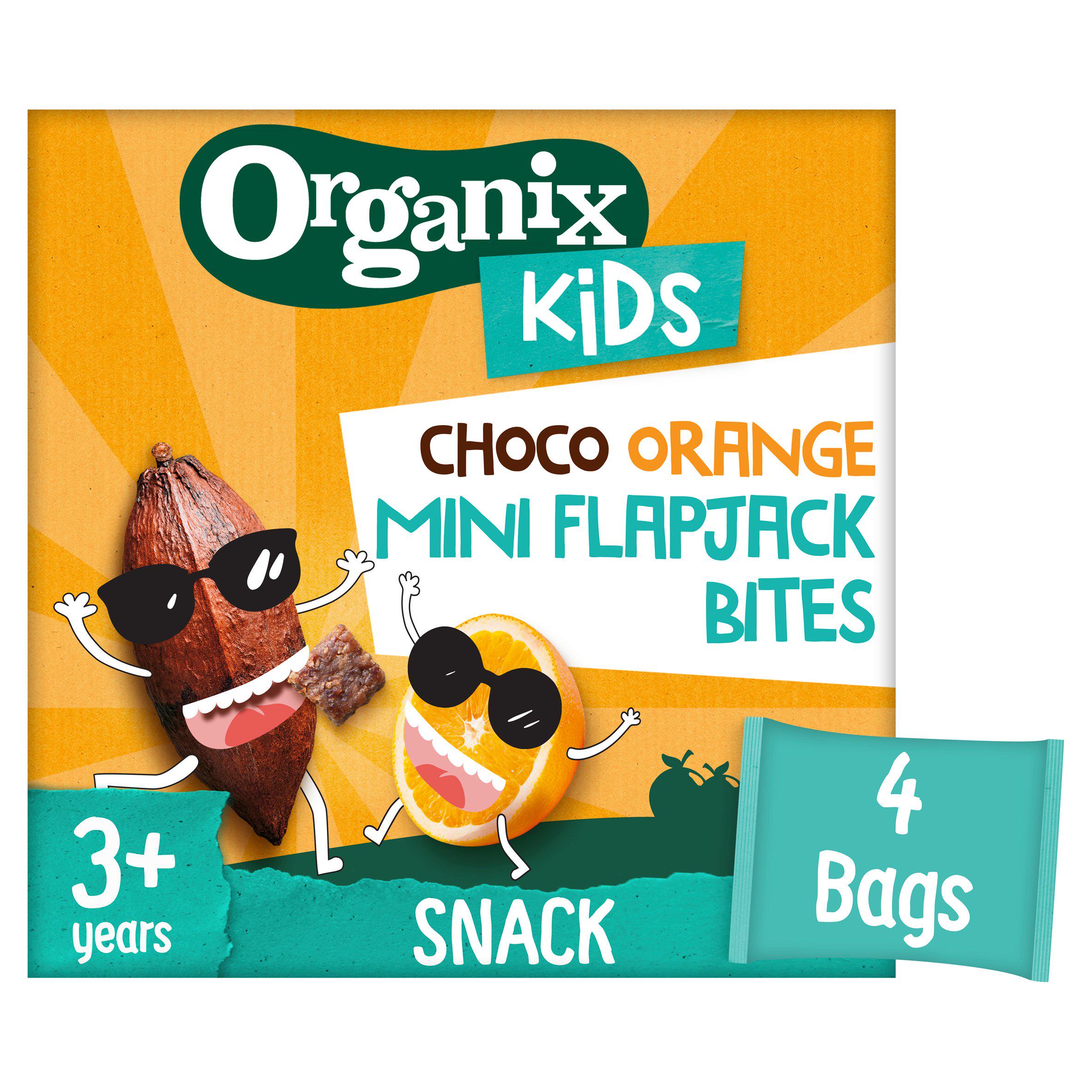 Organix Choco Orange Mini Flapjack Bites Lunchbox Kids Snacks Multipack 3 years+ 4x23g GOODS Sainsburys   