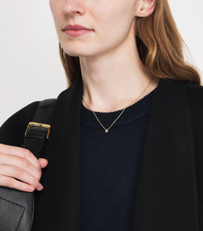 Harrods yellow gold diamond pendant necklace 0.25ct (British brand)