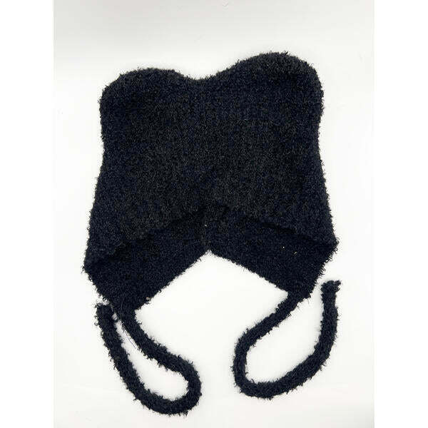 SVNX beanie with bear ears in black, one size - British product