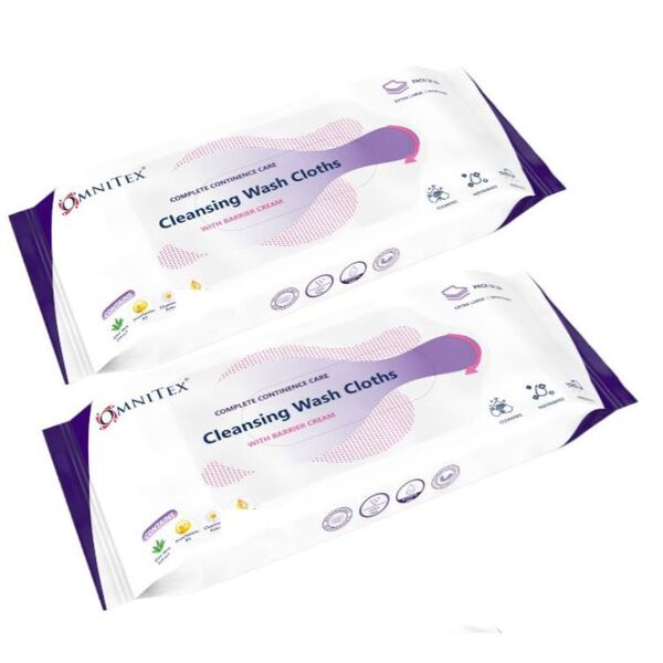 Omnitex incontinence wipes with barrier cream 52 wipes - British product