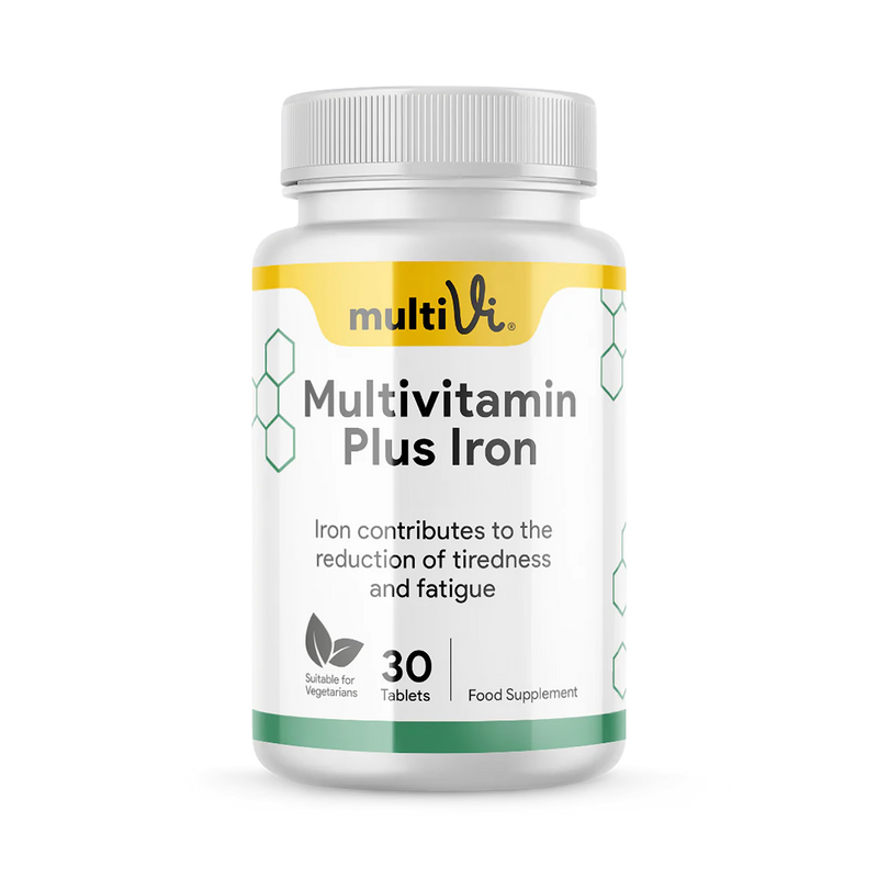 Multivi multivitamin plus iron tablets, imported from the UK