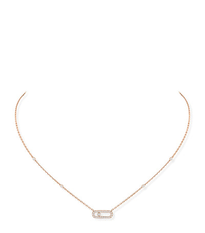Harrods Messika Move Uno Pink Gold and Diamond Pavé Necklace (0.22ct)- Buy online at McGrocer