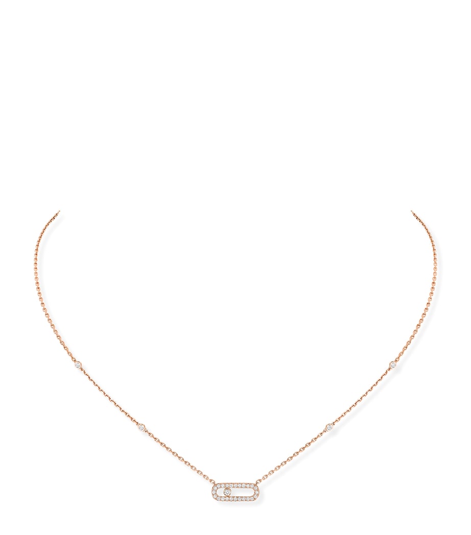 Messika Move Uno pink gold diamond necklace 0.22ct (British brand)