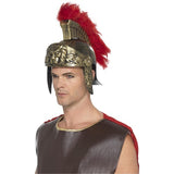 Smiffys Roman Spartan helmet gold and red plastic (British brand)