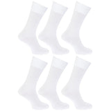 FLOSO Mens 100% Cotton Socks (Pack Of 6) (UK Shoe 6-11) GOODS Superdrug White  