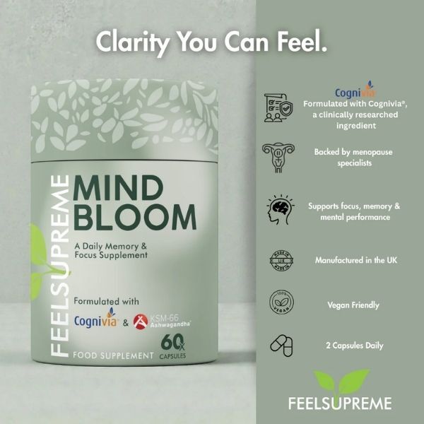 Feel Supreme Mind Bloom women's cognitive supplement 60 capsules, UK version