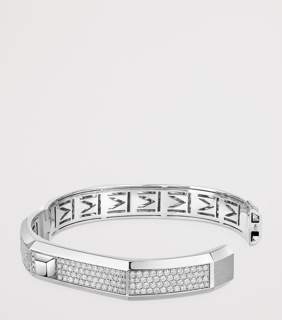 Messika white gold diamond pavé bangle - British product
