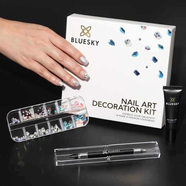 Bluesky Nail Art Decoration Kit with gems and gel (British brand)