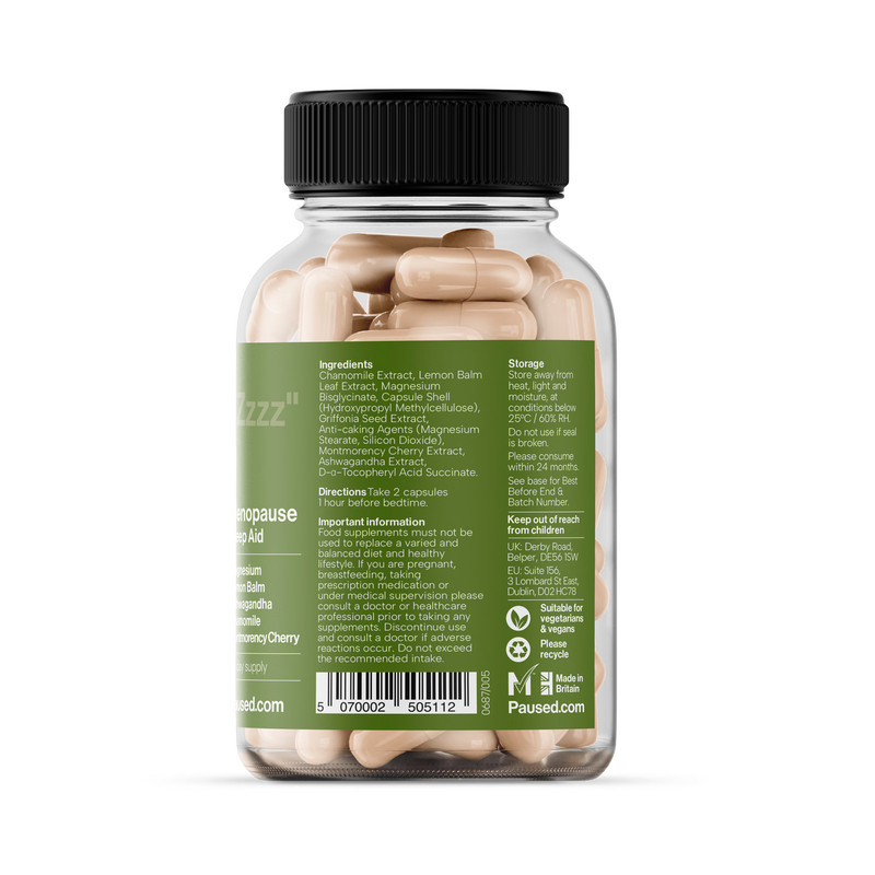 Paused Sleep Aid 60 capsules (British brand)