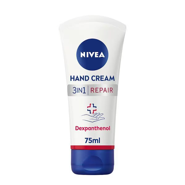 NIVEA 3in1 Repair Hand Cream 75ml, imported from the UK