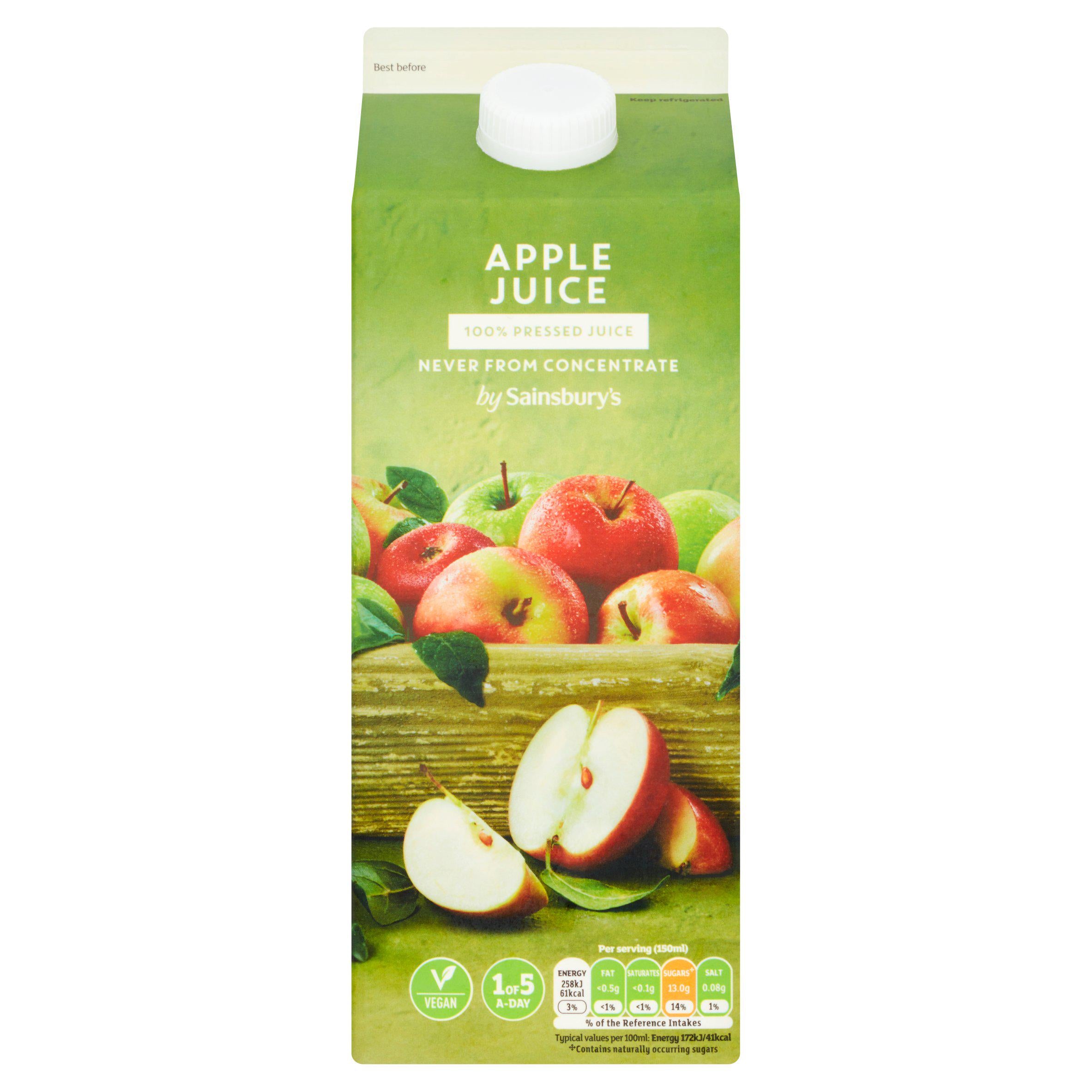 Sainsbury's 100% Apple Juice, Not From Concentrate 1.75L All chilled juice Sainsburys   