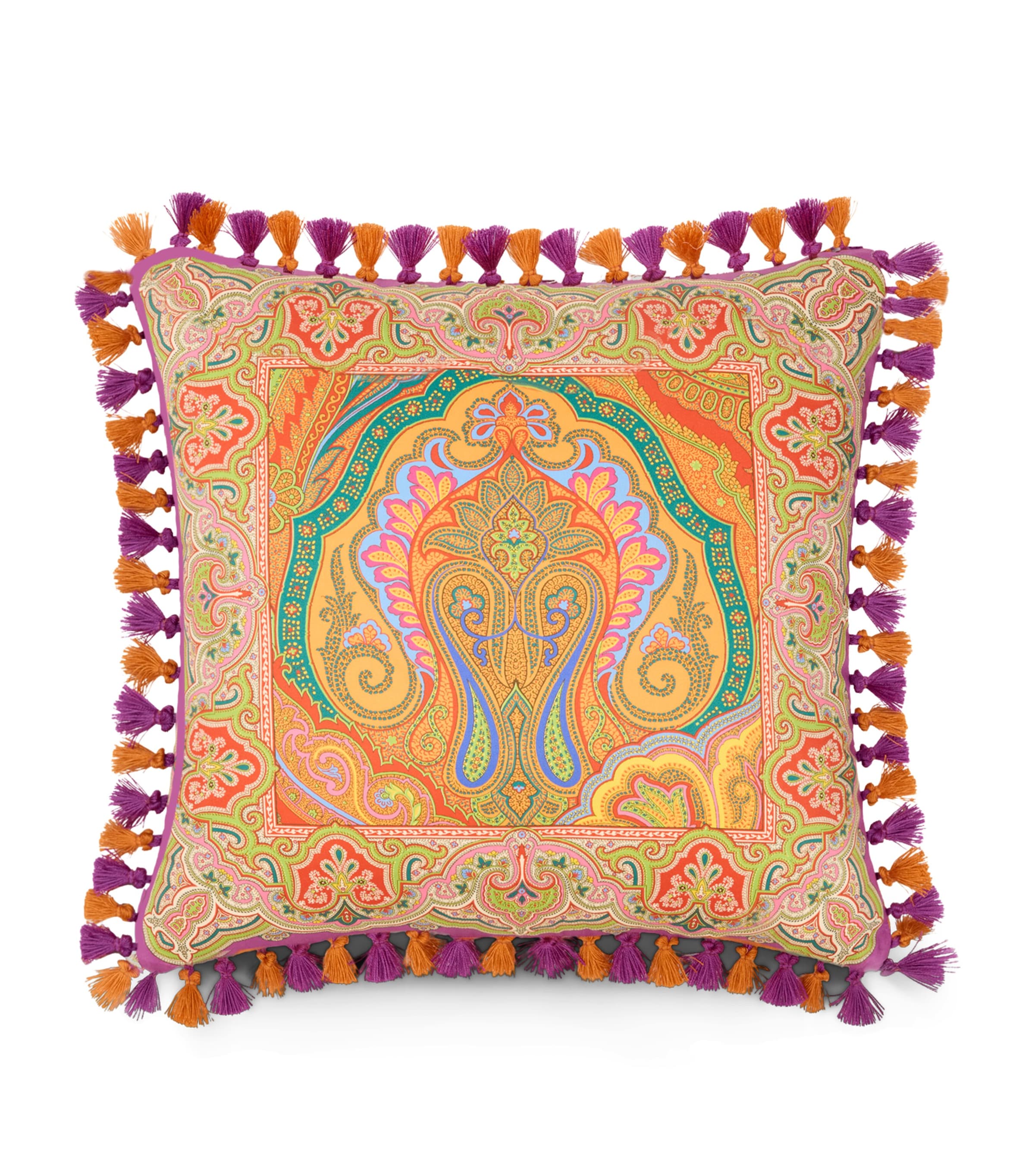 Etro Hoa tassel-trim cushion 45cm, imported from the UK