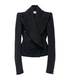 Wool Waistcoat with Lace Ruffles and Square Neckline