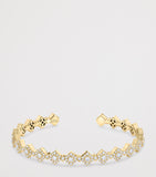 David Morris Triolette square bangle in yellow gold and diamonds (British brand)