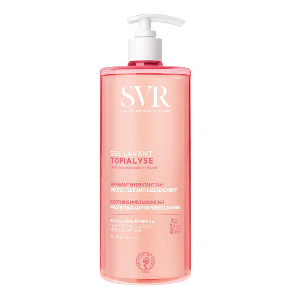 SVR Topialyse hydrating face and body gel wash 1L (British brand)