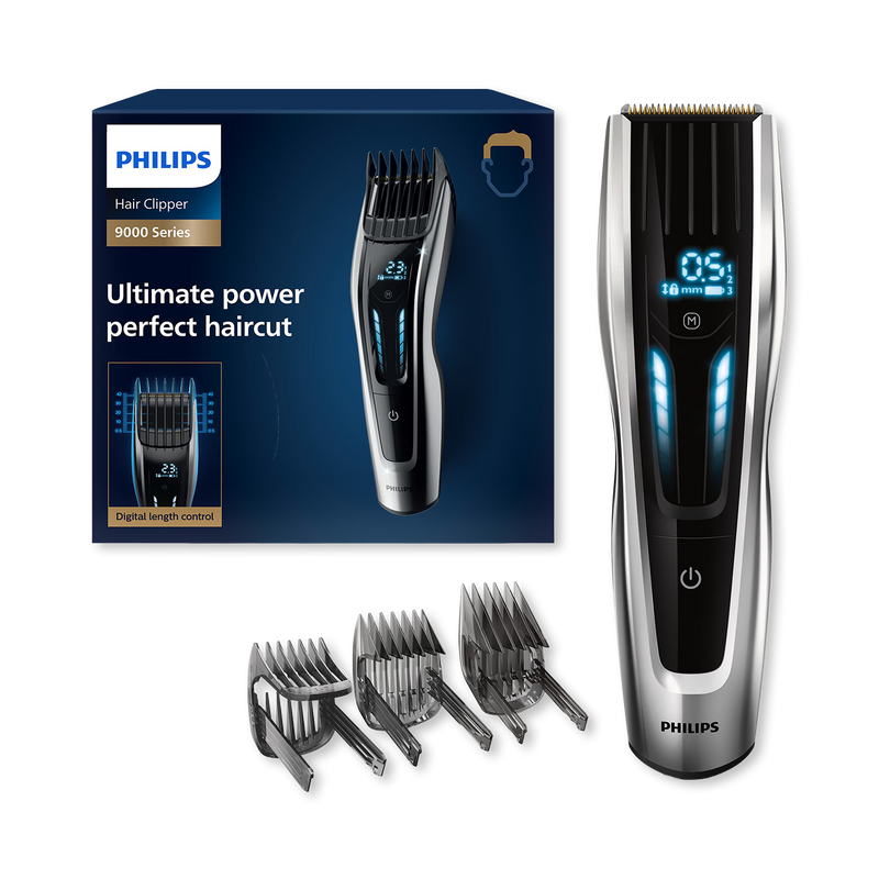 Philips Series 9000 cordless hair clipper with accessories (British brand)