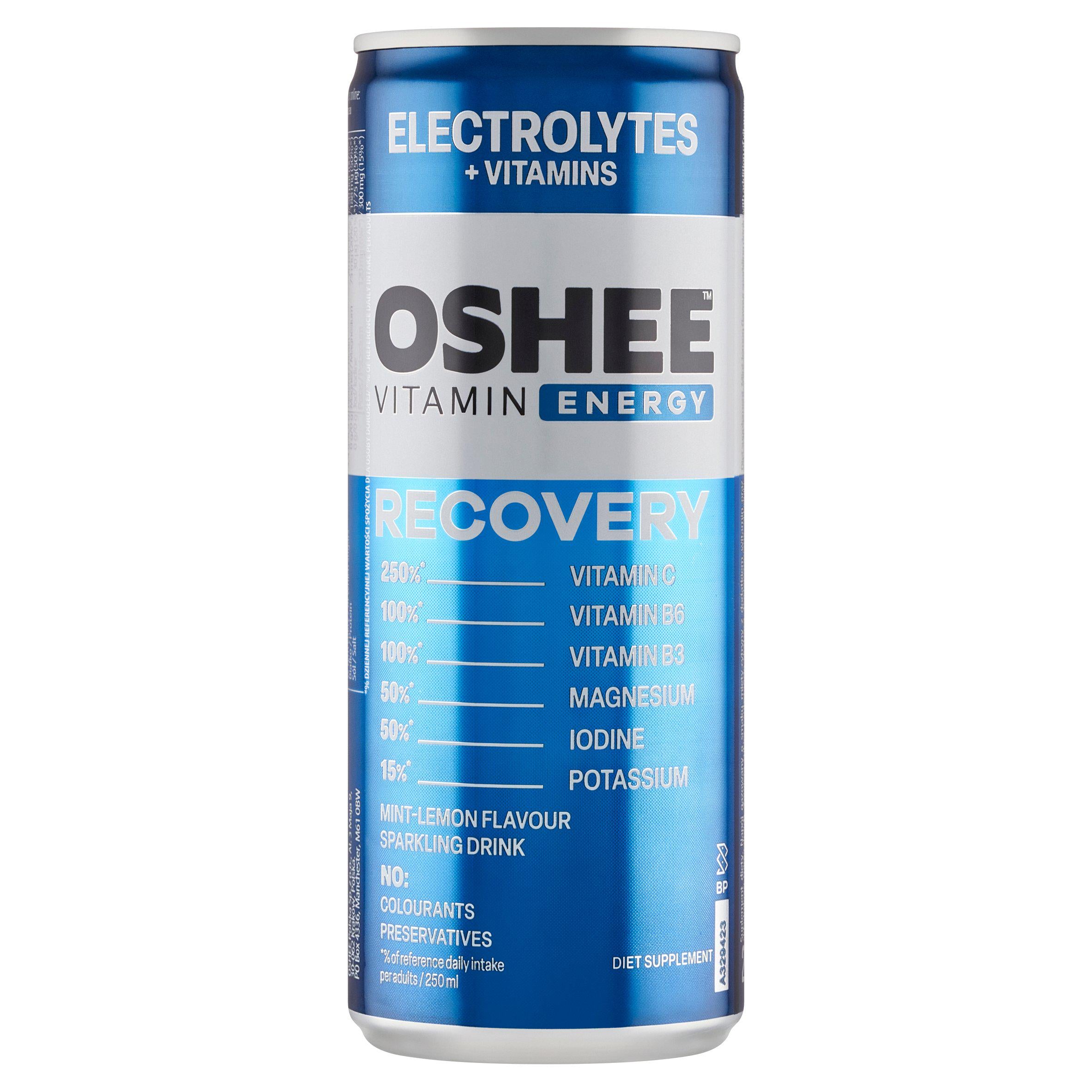 Oshee Vitamin Recovery Diet Supplement Mint-Lemon Flavour Sparkling Drink 250ml GOODS Sainsburys   