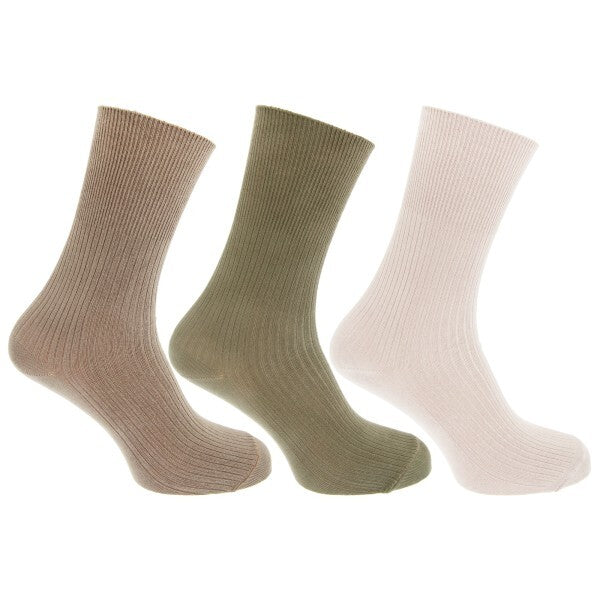 Mens Bamboo Viscose Socks (Pack Of 3) (UK Shoe 6-11) GOODS Superdrug Green/Beige/Cream  