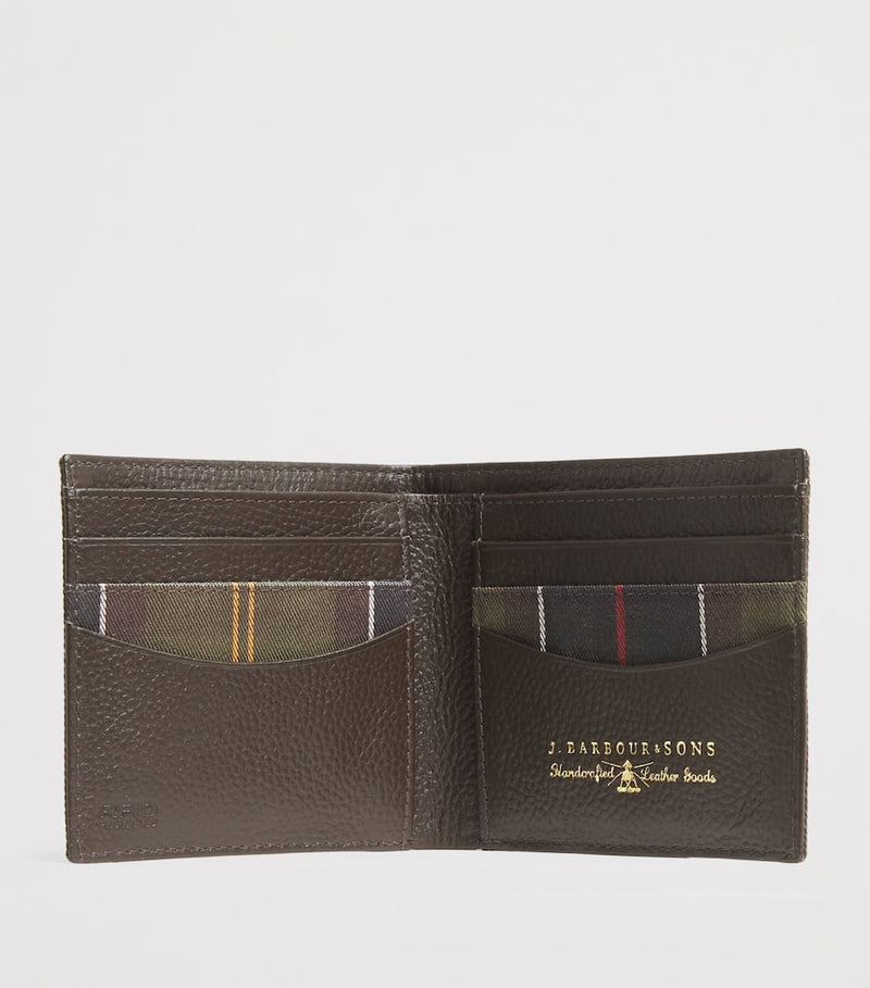 Barbour tartan leather-detail wallet (British brand)