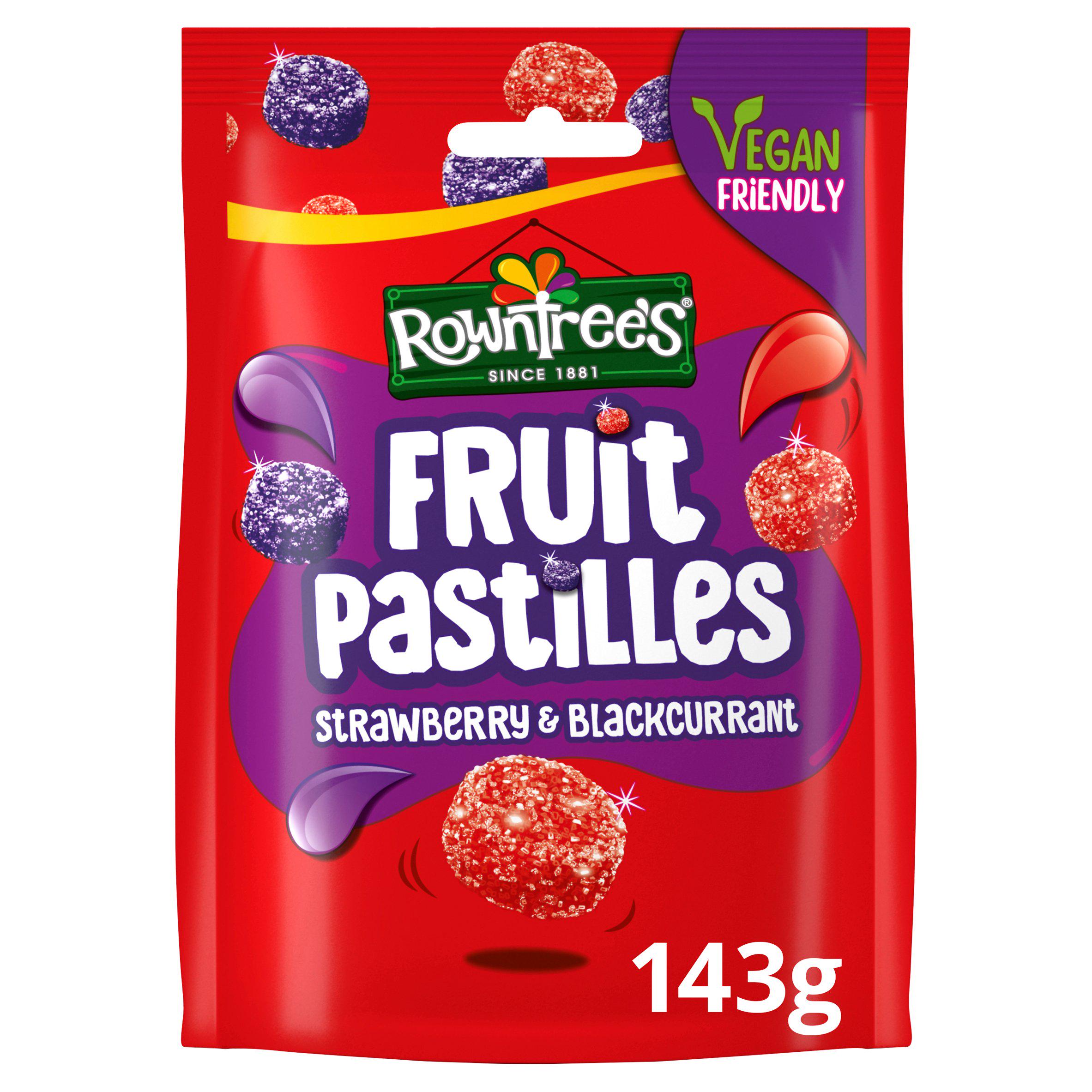 Rowntree's Fruit Pastilles Strawberry & Blackcurrant Sweets Sharing Pouch 143g sweets Sainsburys   