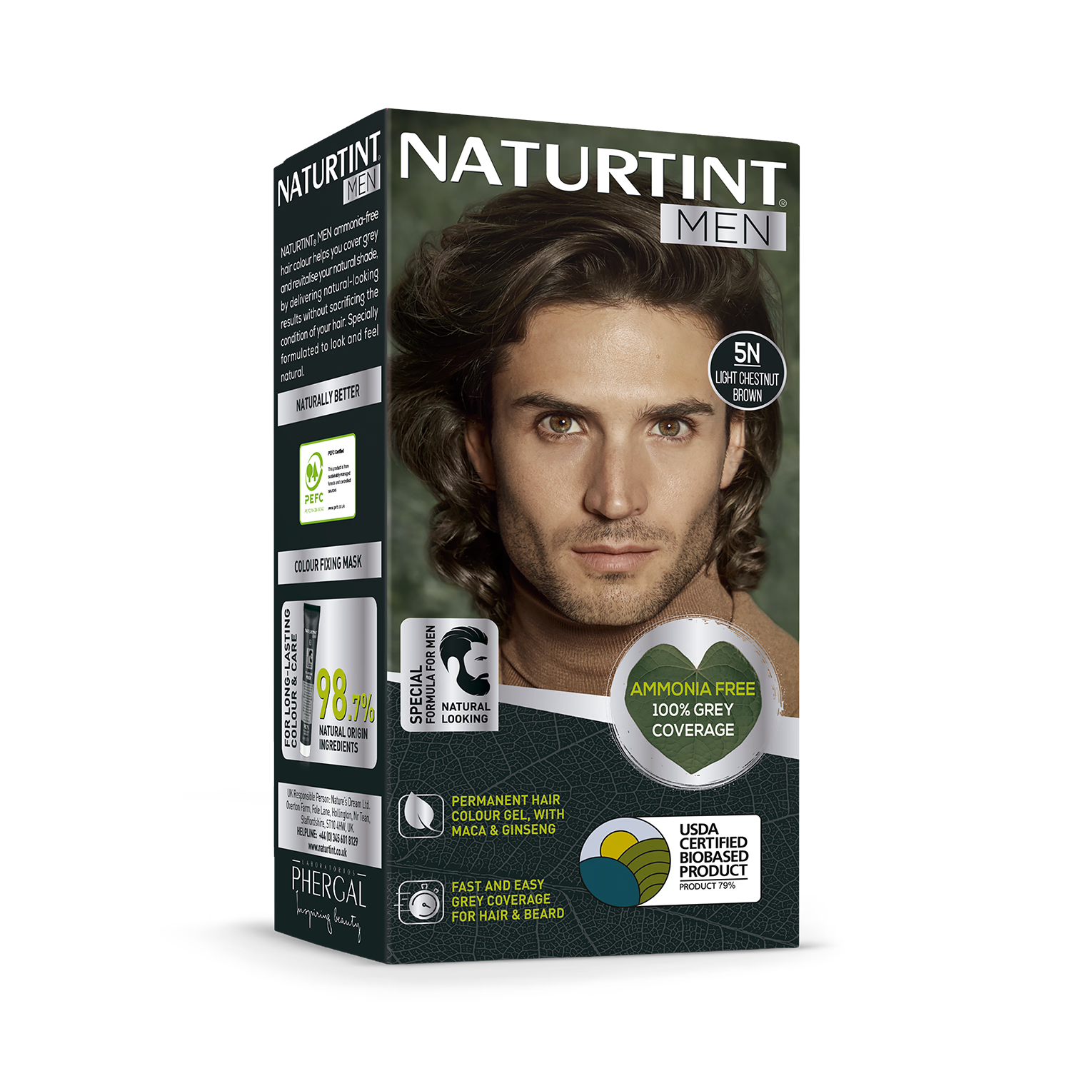 Naturtint Hair Colour Gel 5N Light Chestnut Brown 170ml - British product