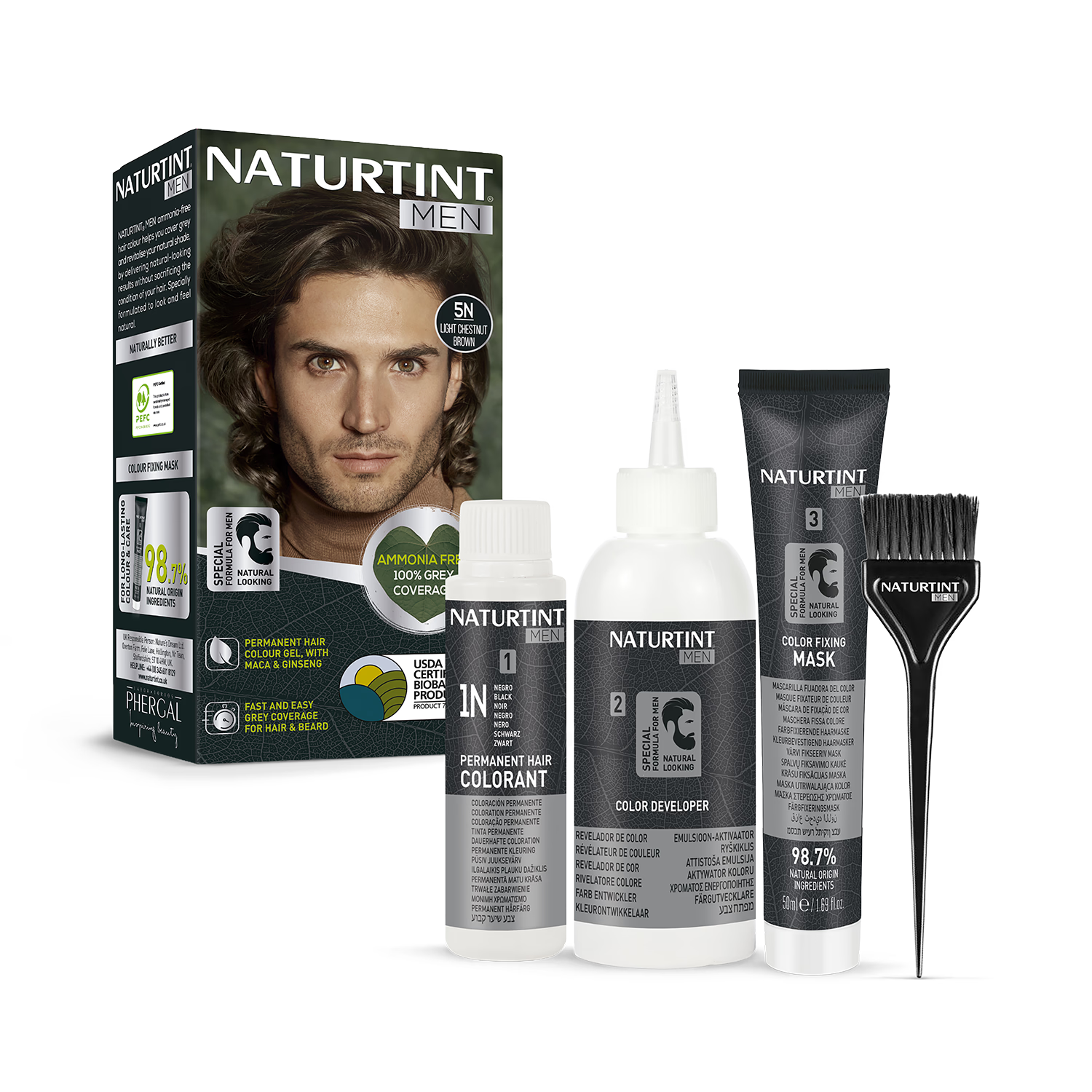 Naturtint Hair Colour Gel 5N Light Chestnut Brown 170ml - British product