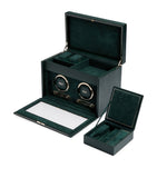 WOLF vegan leather double watch winder British Racing Green, UK version