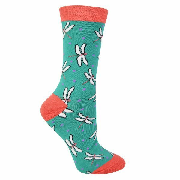 Miss Sparrow Ladies Animal Design Bamboo Socks 4-7 UK GOODS Superdrug Dragonflies (Turquoise)  