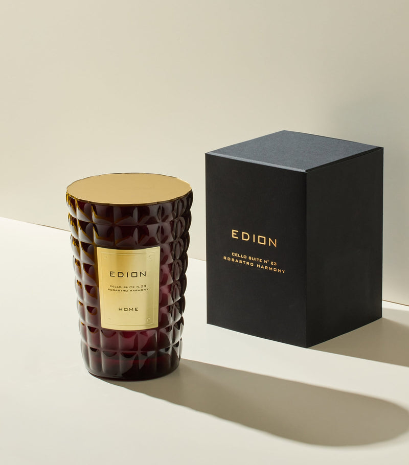 EDION Rosastro Harmony scented candle in resin jar, 2.5kg - British product