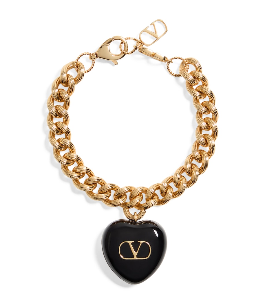 Valentino Garavani Coeur Royal bracelet with enamel heart charm (British brand)