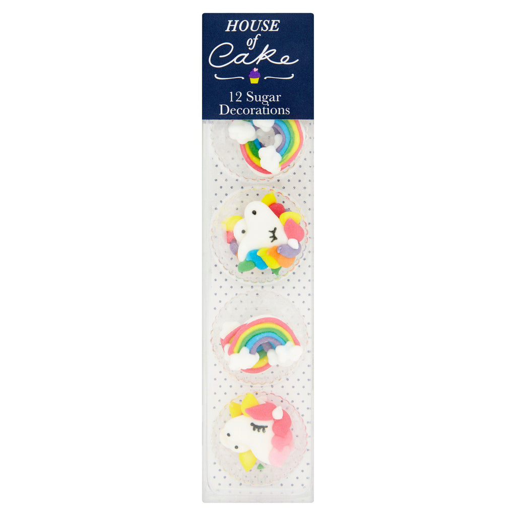 House of Cake Unicorn & Rainbow Cake Decorations x12