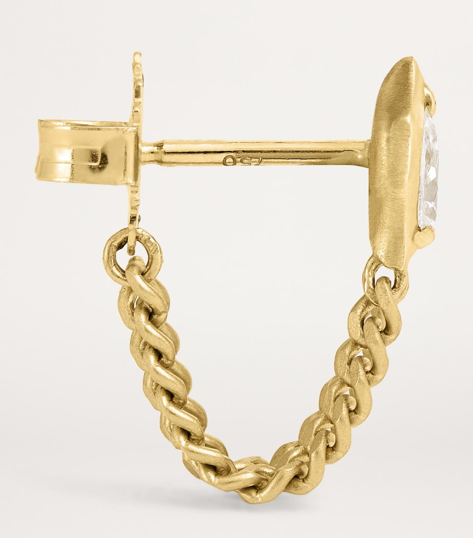 Jade Trau Envoy chain earrings in yellow gold with diamonds, imported from the UK