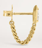 Jade Trau Envoy chain earrings in yellow gold with diamonds, imported from the UK