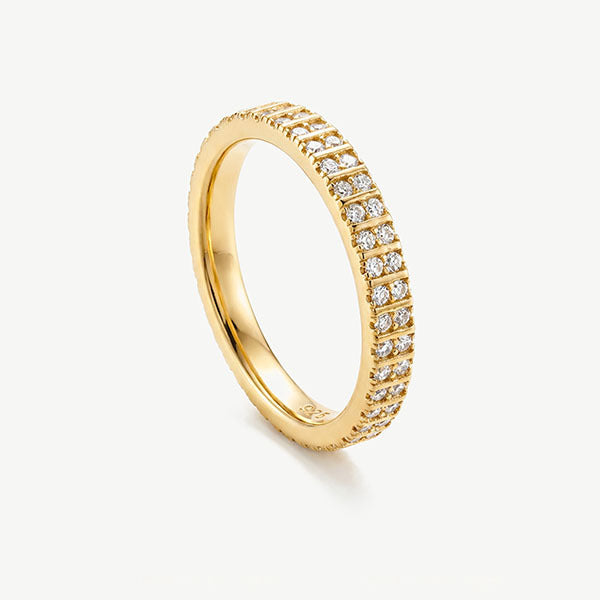 MUCHV gold stacking ring with cubic zirconia (British brand)