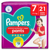 Pampers Premium Protection Nappy Pants Essential Pack Size 7, 17kg+ x21 GOODS Sainsburys   