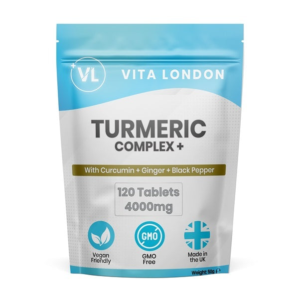 Vita London Turmeric Black Pepper Ginger supplement 120 tablets - British product