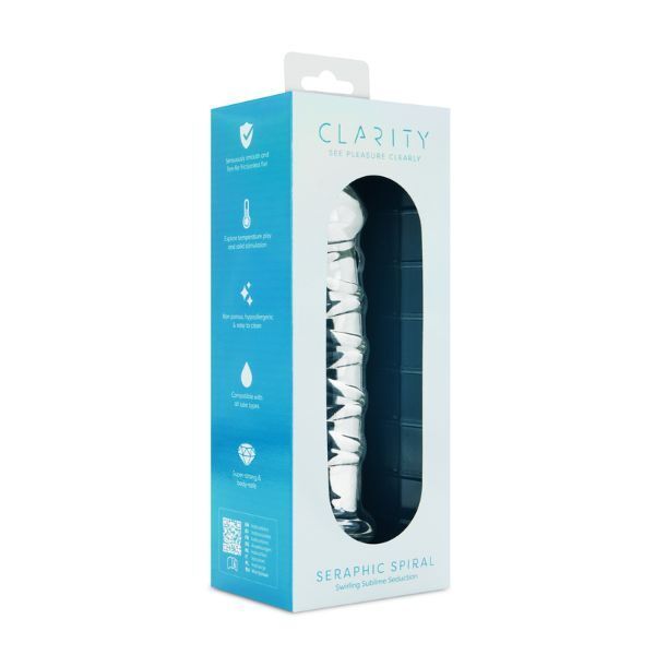 Clarity glass dildo Seraphic Spiral 160mm, imported from the UK